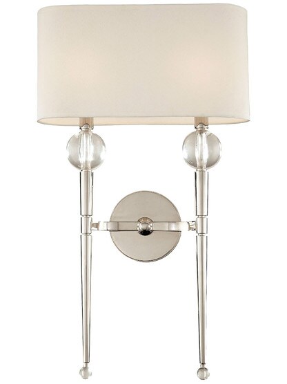 Rockland 2-Light Wall Sconce in Polished Nickel